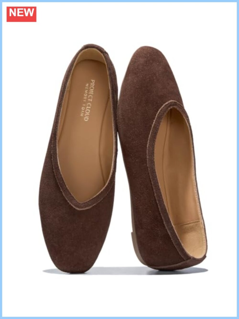 Genuine Leather Ballet Flats Memory Foam Comfort Women's Shoes